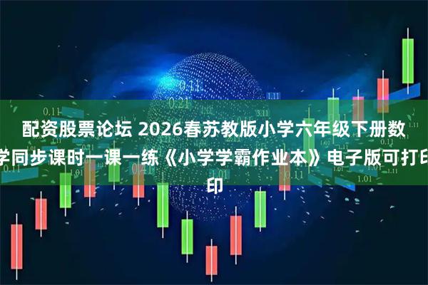 配资股票论坛 2026春苏教版小学六年级下册数学同步课时一课一练《小学学霸作业本》电子版可打印